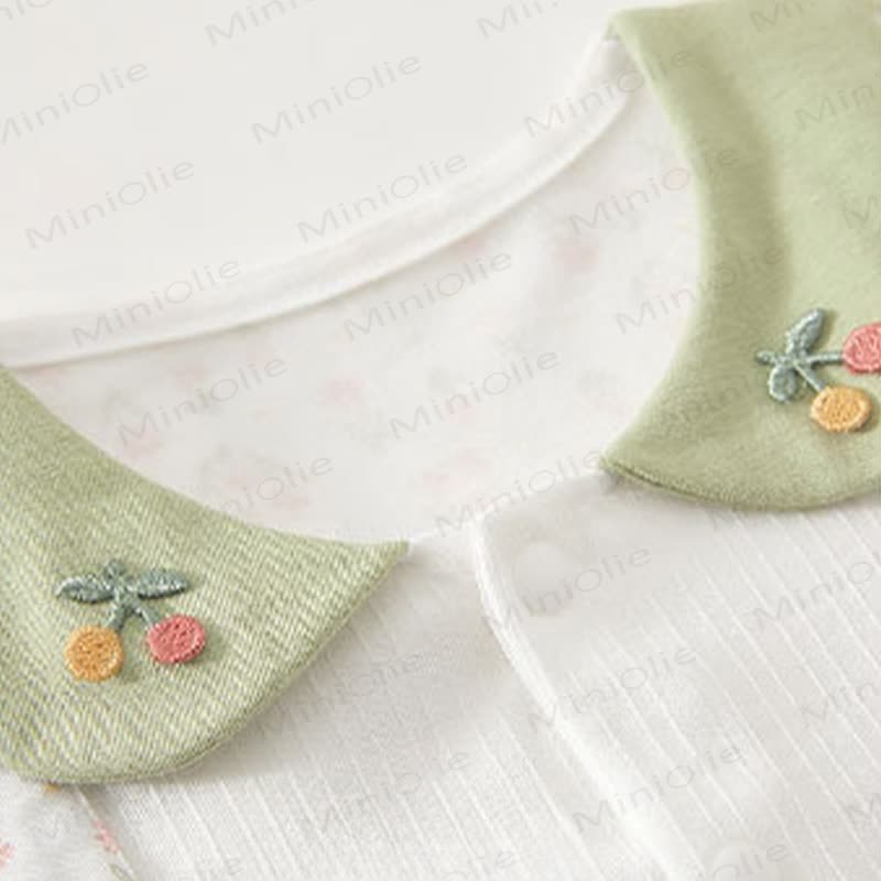 Baby Girl Cherry&Floral Peter Pan Collar Romper - image 3