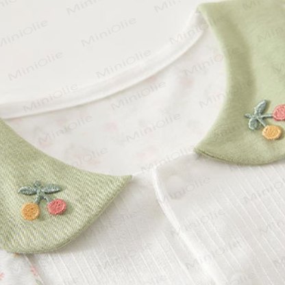 Baby Girl Cherry&Floral Peter Pan Collar Romper - image 3