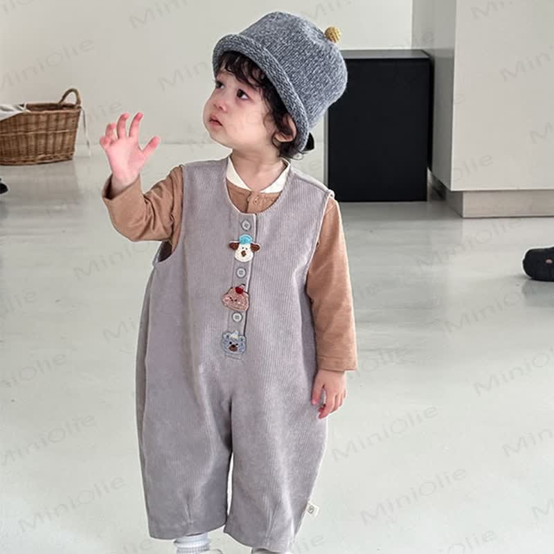 Baby Animal Patch Corduroy Overalls - image 19
