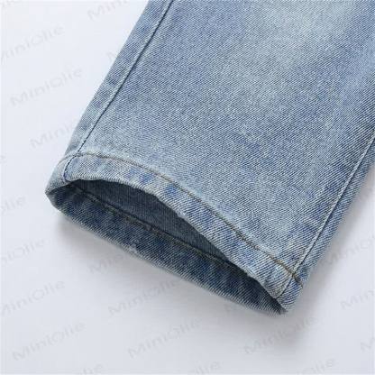 Toddler Embroidered Puppy Light Wash Denim Pants - image 8