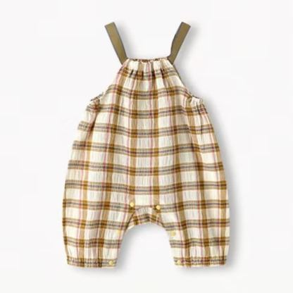 Baby Plaid Suspender Romper - Yellow - 18-24M - image 5