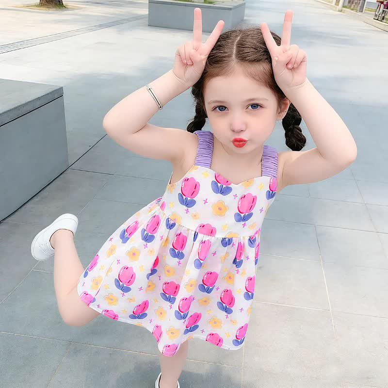 Toddler Kid Girl Floral Bows Suspender Dress - image 6