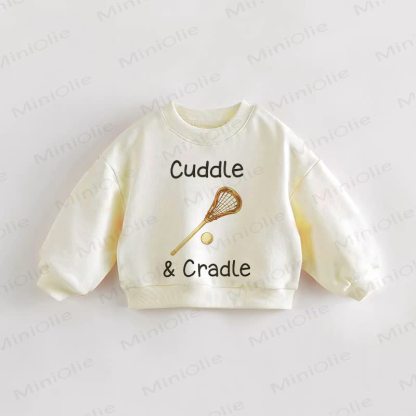 CUDDLE&CRADLE Baby Toddler Lacrosse Stick Print Sweatshirt - Cream - 3-5T - image 1