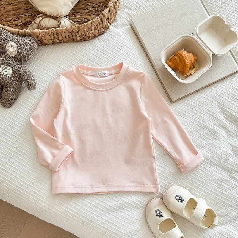 Kid Solid Color Base Layer Soft T-Shirt - Pink - 12Y - image 16