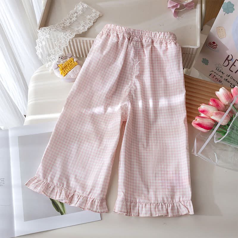 Toddler Girl White&Pink Bow Tee and Gingham Pants 2-piece Set - image 10