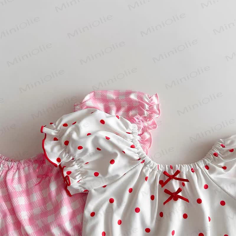 Baby Girls Polka Dot Ruffle 2-piece Swimwear Set with Swim Cap - image 4