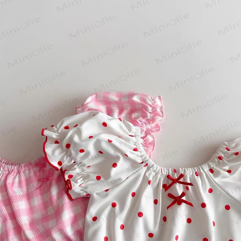 Baby Girls Polka Dot Ruffle 2-piece Swimwear Set with Swim Cap - image 4