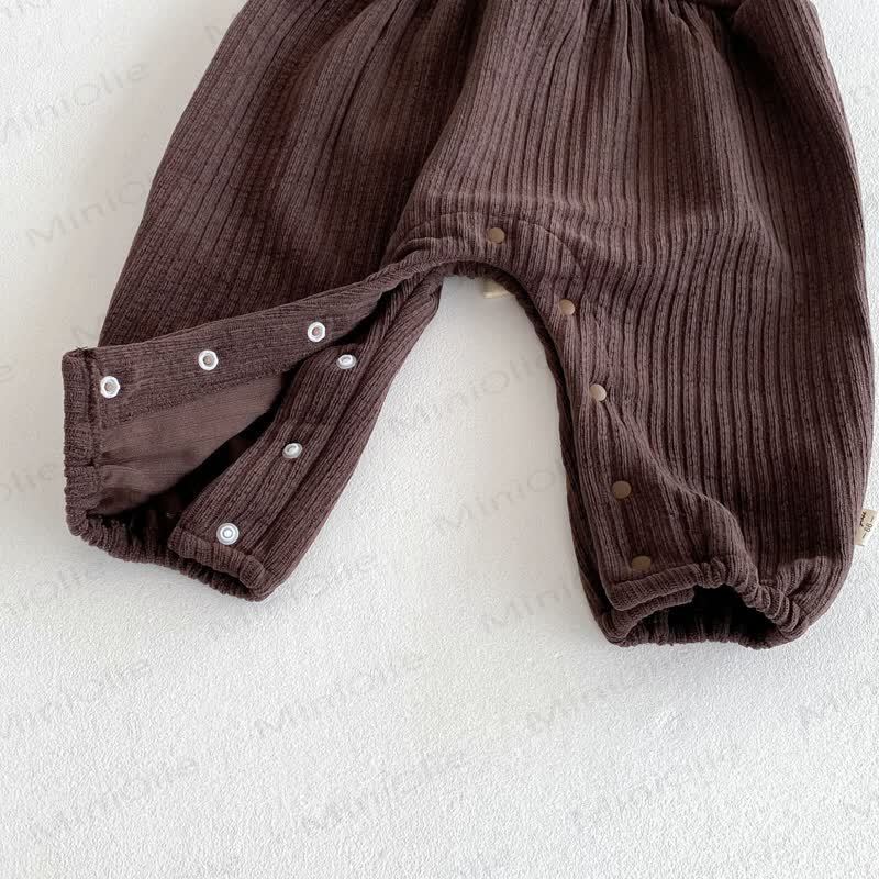 Baby Girls Solid Color Bow Romper - image 10