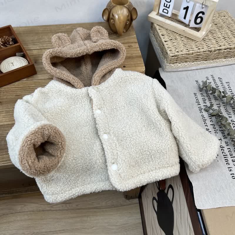 Baby Toddle Fashion Fleece Comfortt Outerwear - Beige - 8Y - image 3