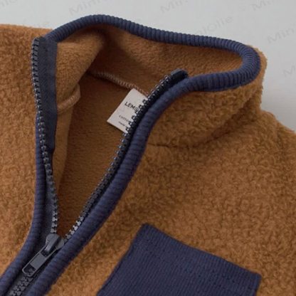 Baby Contrast Color Fleece Romper - image 15