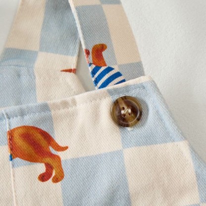 Baby Toddler Dachshund Checkerboard Print Overalls - image 7