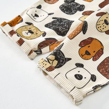Baby Toddler Cartoon Dog Print Beige Overalls - image 6