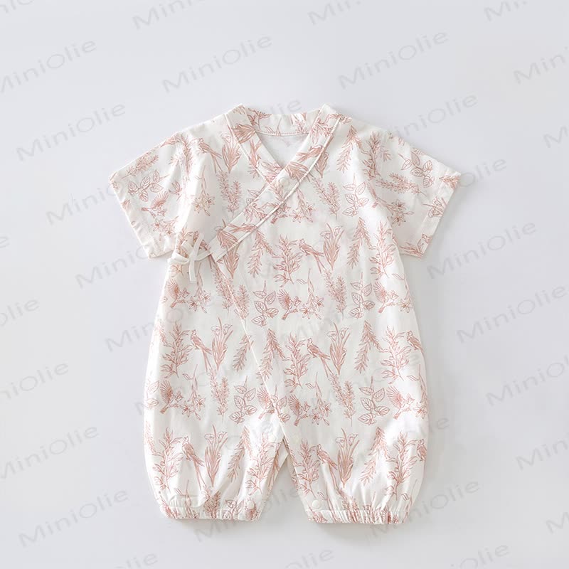 Baby Cotton Botanical Wrap Romper - Pink - 18-24M - image 3