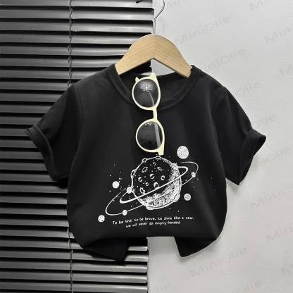 Toddler Cartoon Print Boxy T-Shirt - Black Moon - 4-5T - image 7