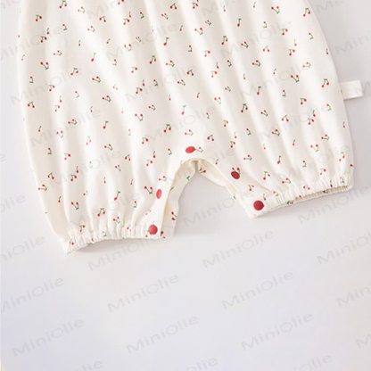 Baby White/Brown Print Straps Romper - image 8