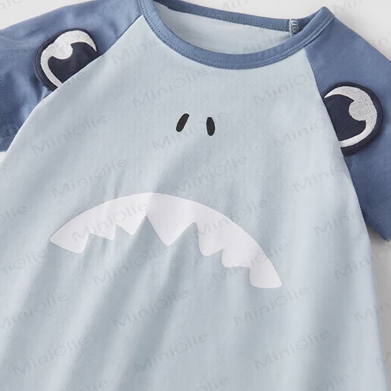 Baby Shark/Dino Raglan Romper - image 5