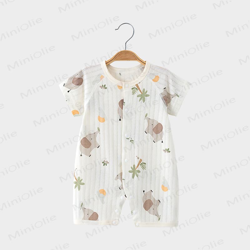 Baby Breathable Cotton White Romper - White Elephant - 2-3T - image 6
