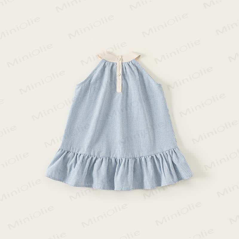 Toddler Blue Plaid Sleeveless Dress - image 3