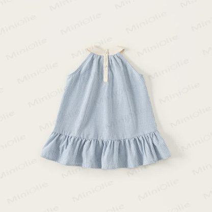 Toddler Blue Plaid Sleeveless Dress - image 3