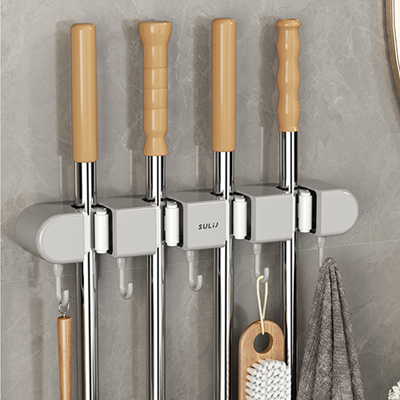 Punch-free multifunctional mop holder