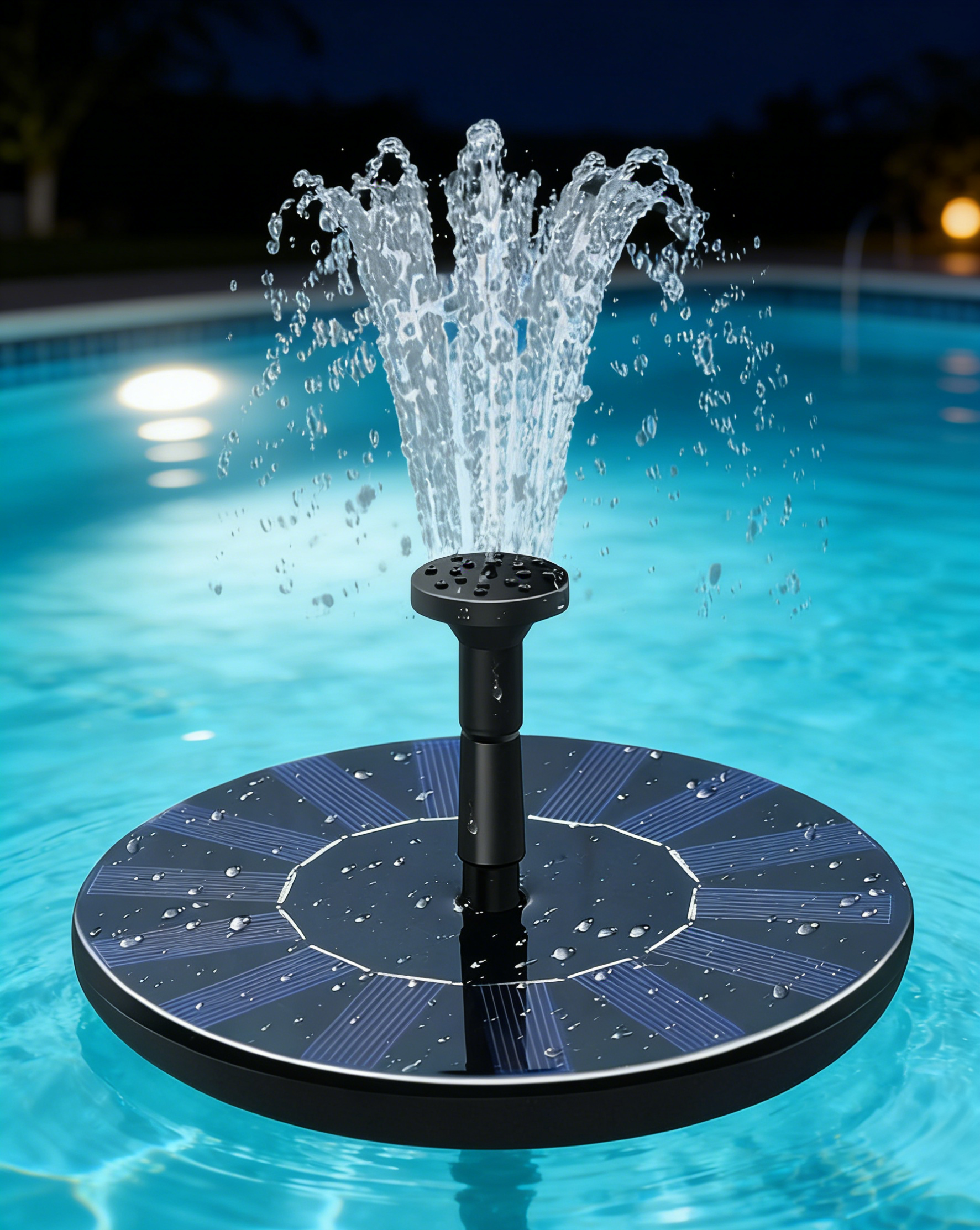 Solar Powered Floating Fountain Pump: Eco-Friendly Bird Bath Fountain with 6 Nozzles | Ideal for Garden Pond, Pool, Fish Tank & Outdoor Decor (No Battery Needed)