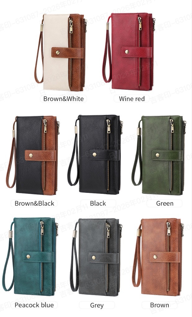 RFID Blocking Long Wallet (Tri-Fold) – Multi Card Slots & Phone Pocket – Large Capacity Anti-Theft Clutch for Men & Women