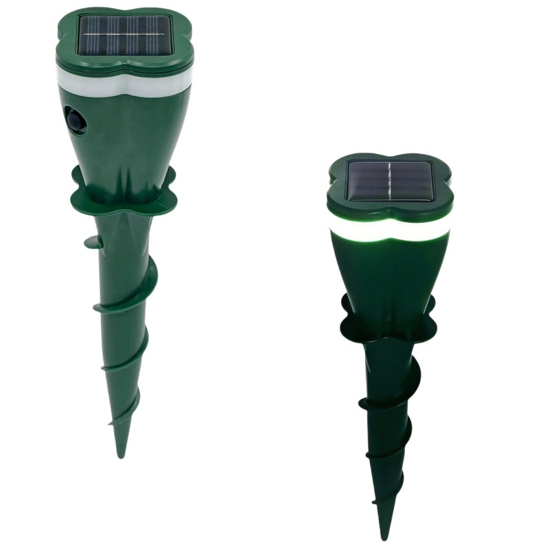 Solar Ultrasonic Repeller | Bird Deterrent Spike | Electronic Rodent Control | Gopher Chase Spike | Outdoor Pest Repeller | Solar Powered Bird Scarer | Farm Crop Protector