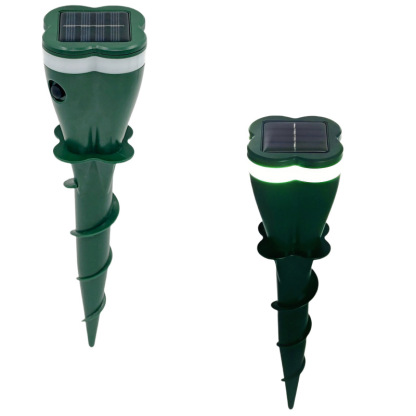 Solar Ultrasonic Repeller | Bird Deterrent Spike | Electronic Rodent Control | Gopher Chase Spike | Outdoor Pest Repeller | Solar Powered Bird Scarer | Farm Crop Protector