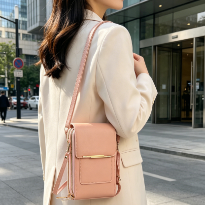 Multi-Functional Touchscreen Zipper Pouch | 3-in-1 Phone Purse & Cardholder | Anti-Theft Crossbody Bag | Premium Vegan Leather