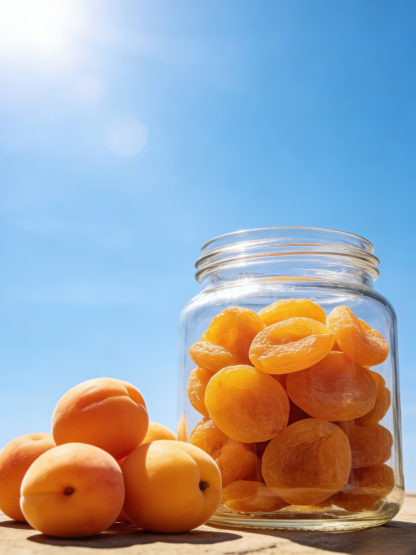 Sweet and sour sugar-free dried apricots