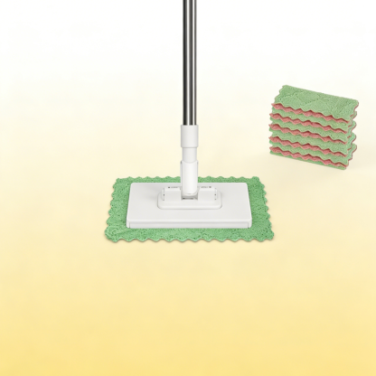 Automatic Grip Towel Mop 2.0 | 100% Hands-Free Cleaning | Universal Clip for Old Towels, Wipes & Kitchen Paper | 360° Rotating Head for Floor, Tile & Glass | Free Disposable Wipes Set