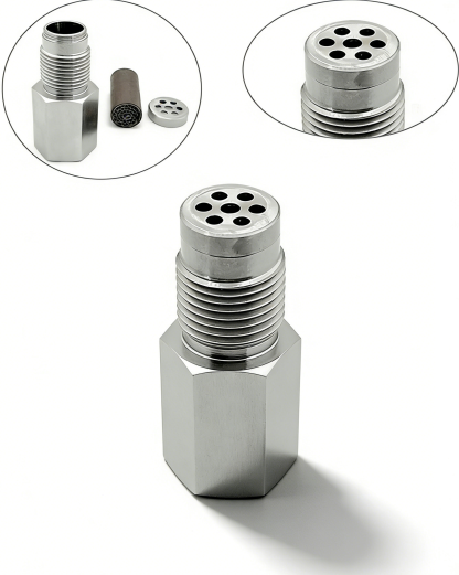 Penyambung Sensor Oksigen Stainless Steel dengan Mini Catalytic Converter | Selesaikan Masalah Lampu Engine Menyala & Kereta Semput | Aksesori Ekzos Kereta Tahan Karat