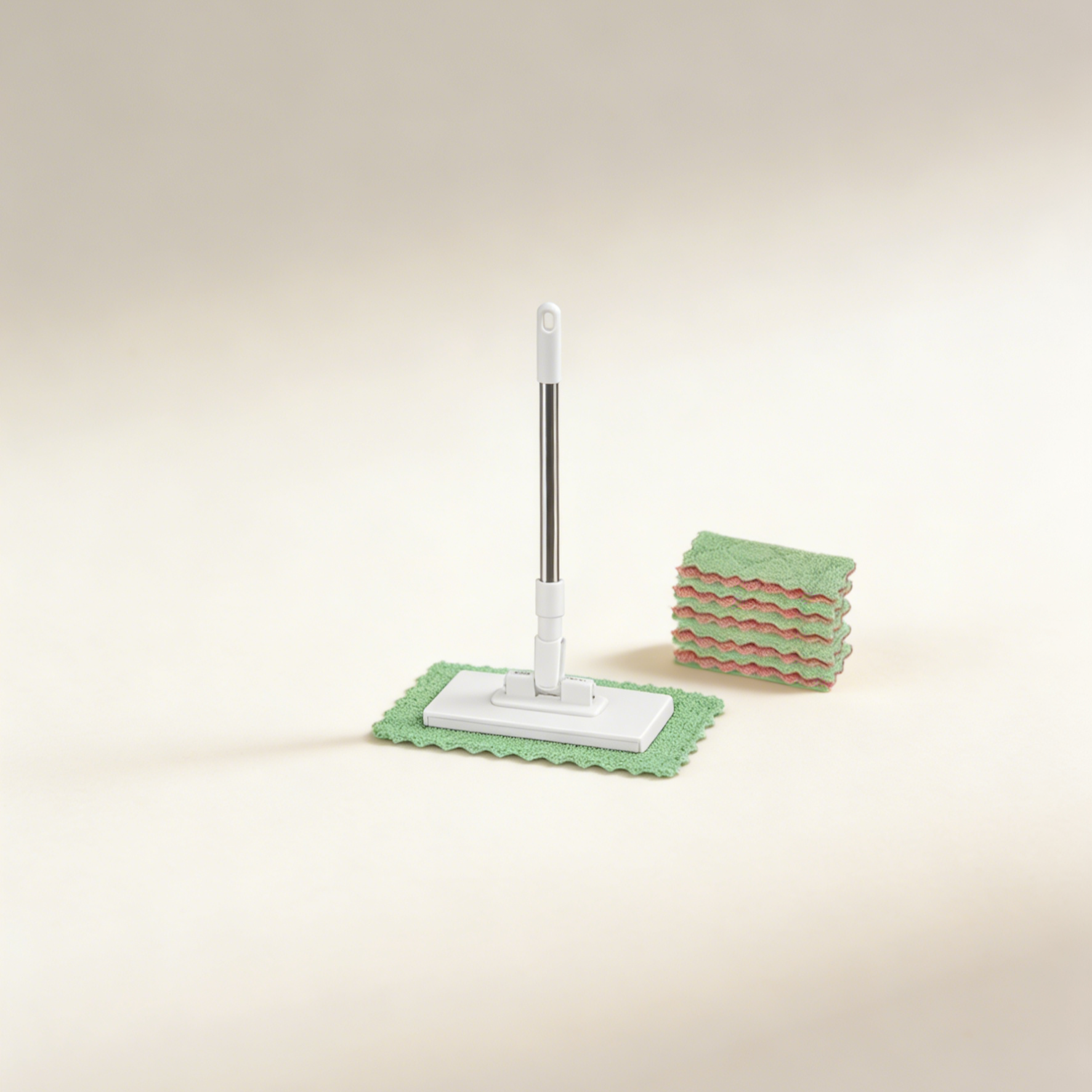 Automatic Grip Towel Mop 2.0 | 100% Hands-Free Cleaning | Universal Clip for Old Towels, Wipes & Kitchen Paper | 360° Rotating Head for Floor, Tile & Glass | Free Disposable Wipes Set