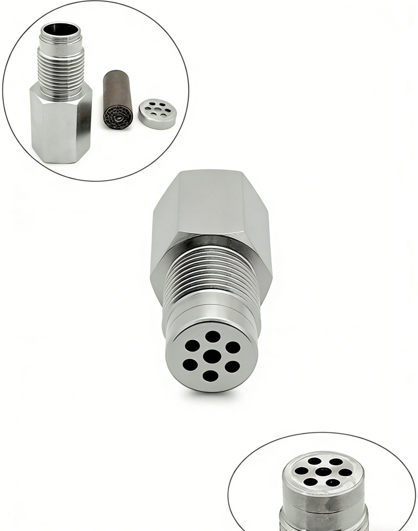 Penyambung Sensor Oksigen Stainless Steel dengan Mini Catalytic Converter | Selesaikan Masalah Lampu Engine Menyala & Kereta Semput | Aksesori Ekzos Kereta Tahan Karat