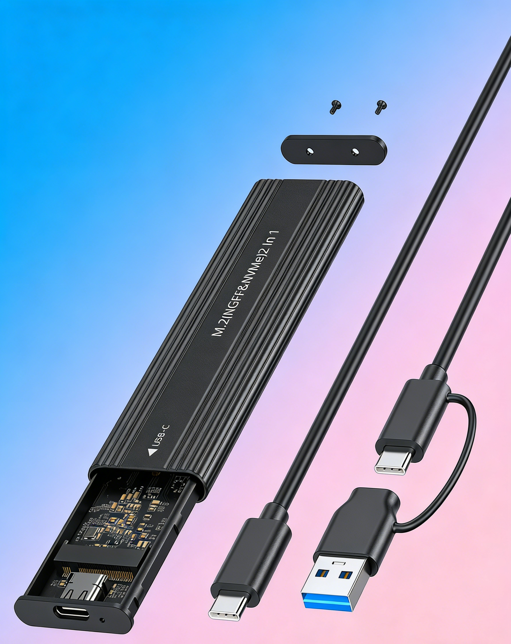 Ultra-Fast Mini Portable SSD | Large Capacity External Hard Drive | High-Speed USB 3.1 Data Transfer for Laptop, Phone & Tablet