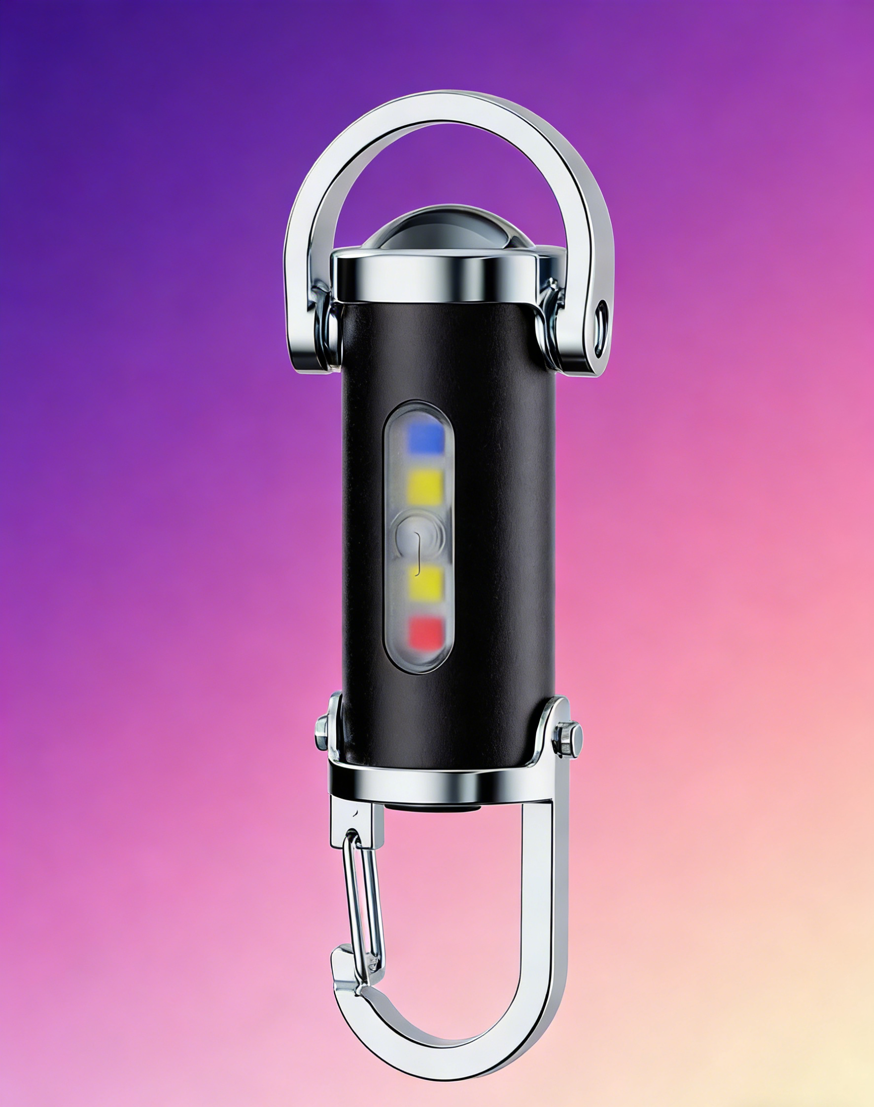 Lampu Suluh Kecemasan SOS Multifungsi 3-dalam-1 | Lampu Isyarat Amaran Pelbagai Warna | LED Mudah Alih Sangat Terang dengan Klip Carabiner | Alatan Survival Luar Rumah