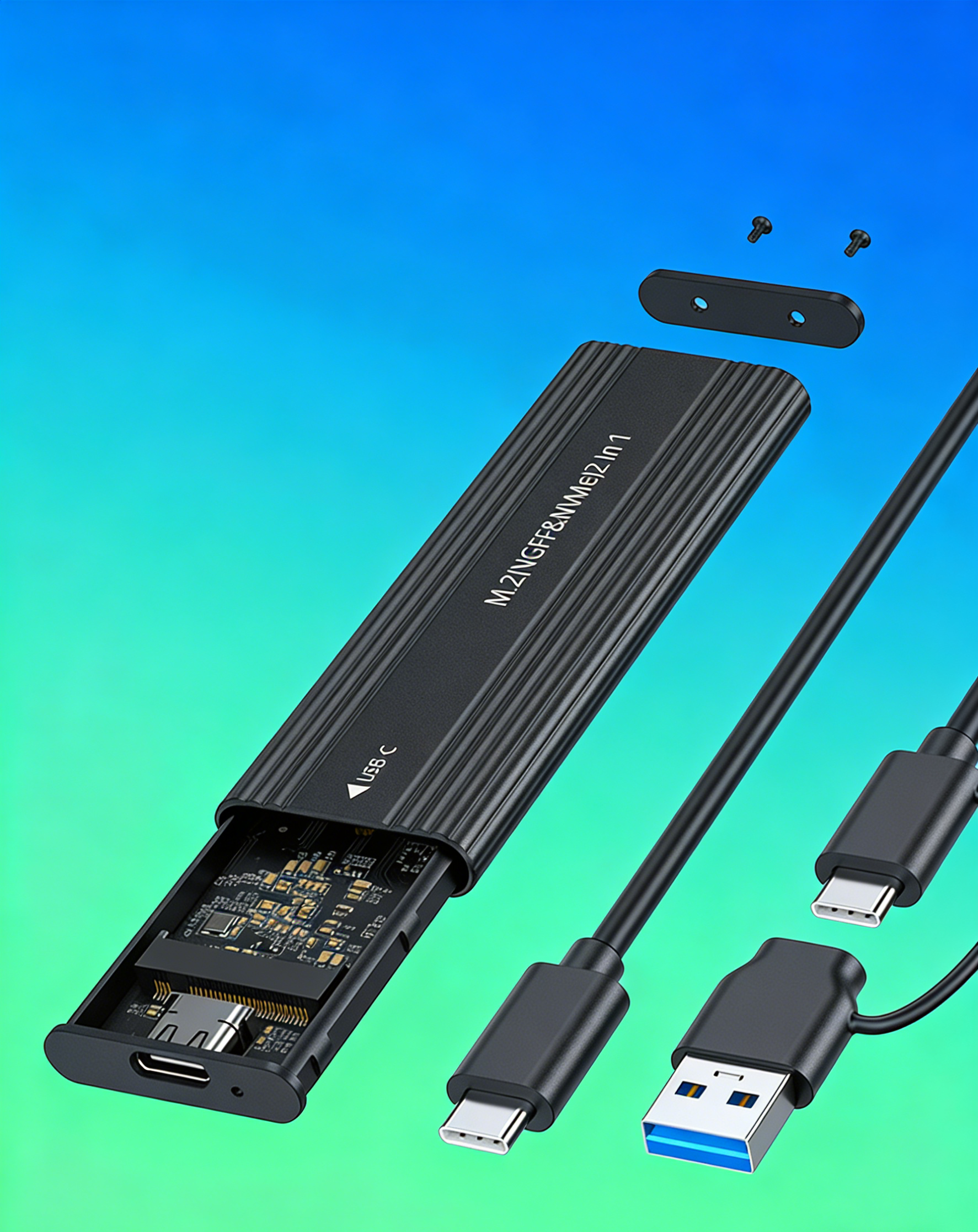 Ultra-Fast Mini Portable SSD | Large Capacity External Hard Drive | High-Speed USB 3.1 Data Transfer for Laptop, Phone & Tablet