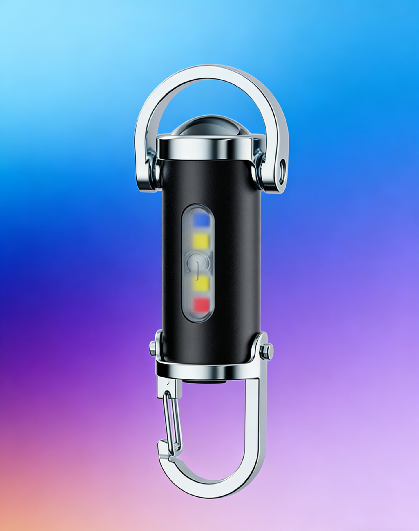 Lampu Suluh Kecemasan SOS Multifungsi 3-dalam-1 | Lampu Isyarat Amaran Pelbagai Warna | LED Mudah Alih Sangat Terang dengan Klip Carabiner | Alatan Survival Luar Rumah