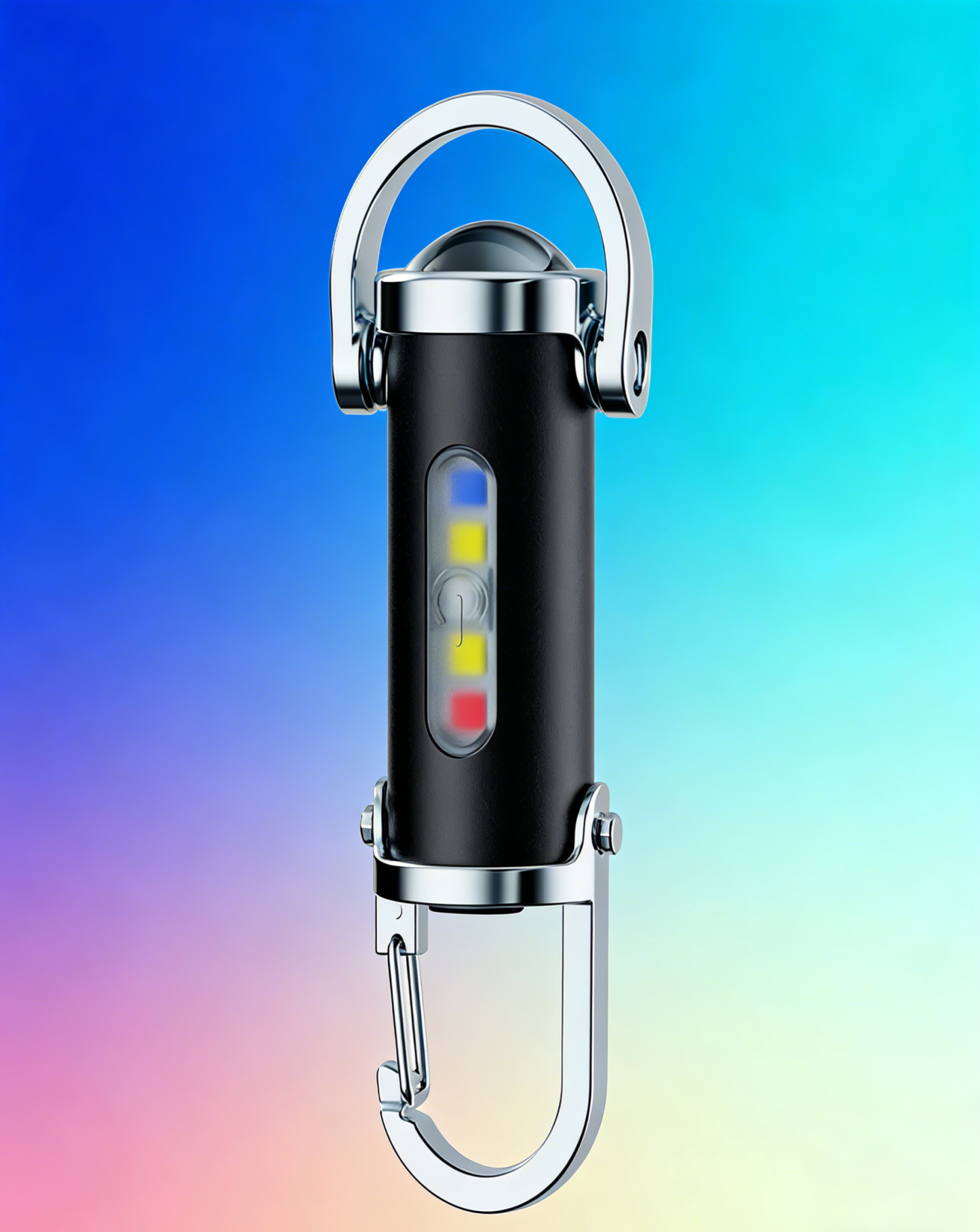 Lampu Suluh Kecemasan SOS Multifungsi 3-dalam-1 | Lampu Isyarat Amaran Pelbagai Warna | LED Mudah Alih Sangat Terang dengan Klip Carabiner | Alatan Survival Luar Rumah