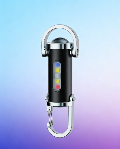 Lampu Suluh Kecemasan SOS Multifungsi 3-dalam-1 | Lampu Isyarat Amaran Pelbagai Warna | LED Mudah Alih Sangat Terang dengan Klip Carabiner | Alatan Survival Luar Rumah