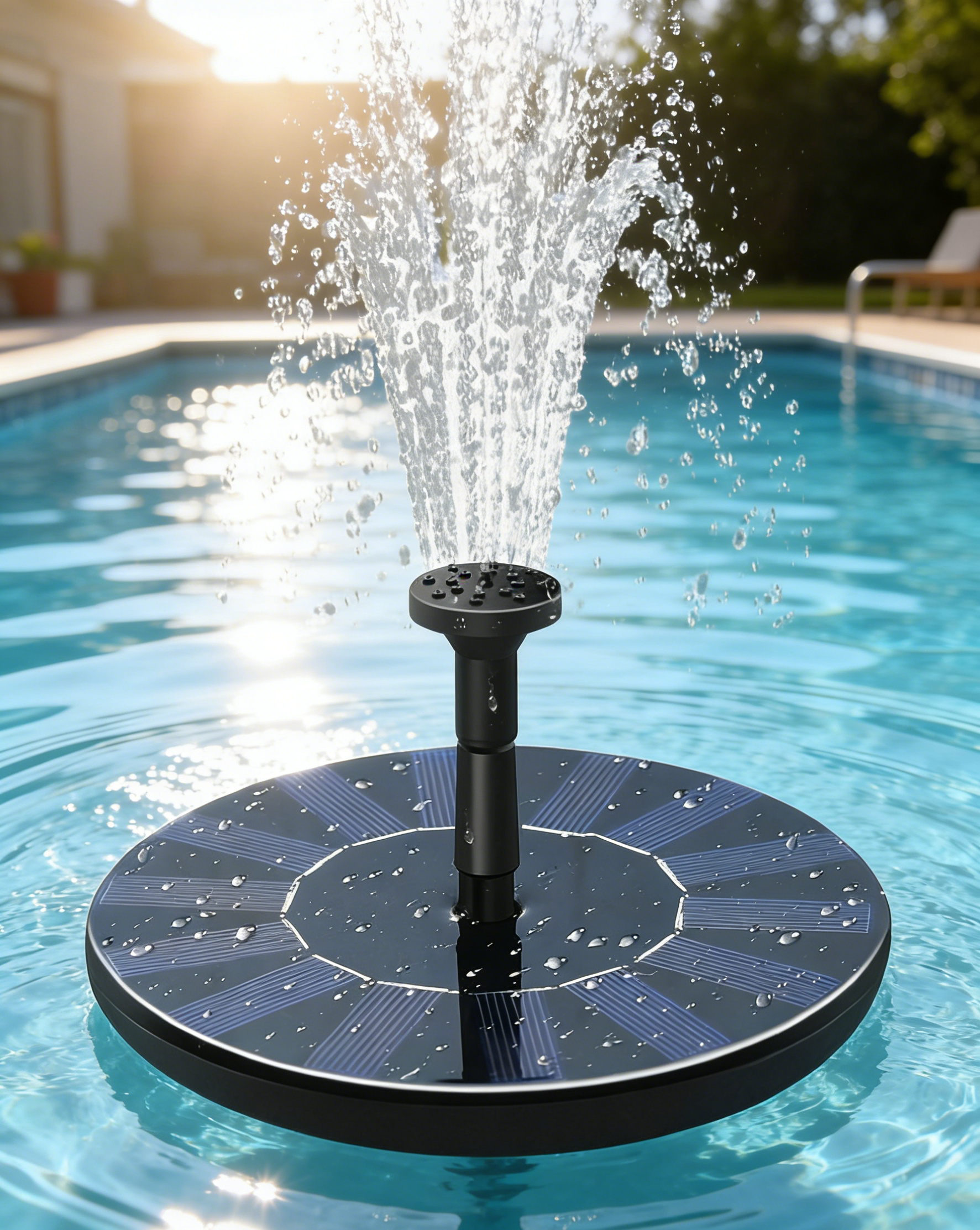 Solar Powered Floating Fountain Pump: Eco-Friendly Bird Bath Fountain with 6 Nozzles | Ideal for Garden Pond, Pool, Fish Tank & Outdoor Decor (No Battery Needed)