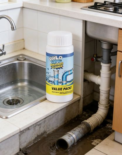 Wild Tornado Powerful Drain Cleaner | Rapid Foam Clog Remover for Kitchen, Bathroom & Toilet | Dissolves Hair, Grease & Food Residue | Pipe-Safe Formula & Odour Eliminator