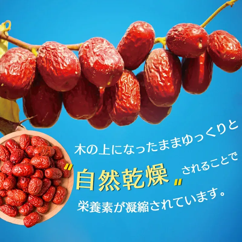 なつめ（特選）木になったまま自然乾燥させたドライなつめ