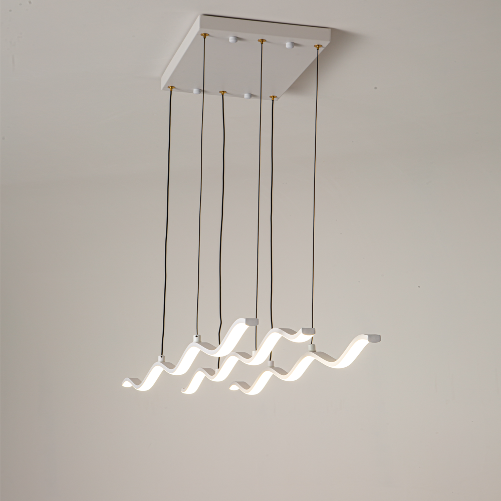 波浪吊燈-白色100cm