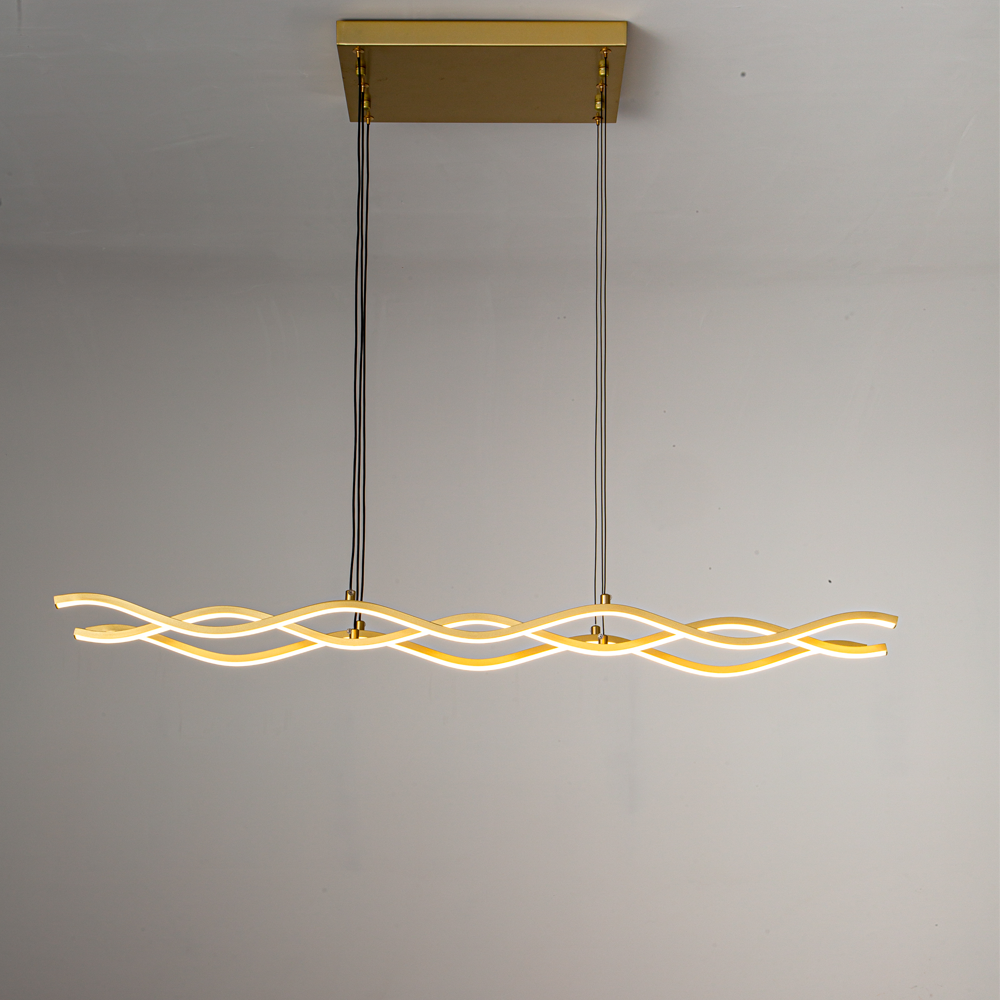 波浪吊燈-金色100cm