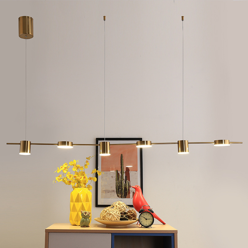 現代簡約長條餐廳吊燈設計師創意飯廳吧檯燈具北歐極簡餐廳吊燈
