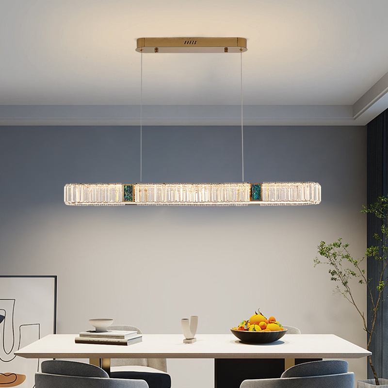 輕奢餐廳吊燈長方形水晶後現代簡約長條創意過道走廊新款吊燈