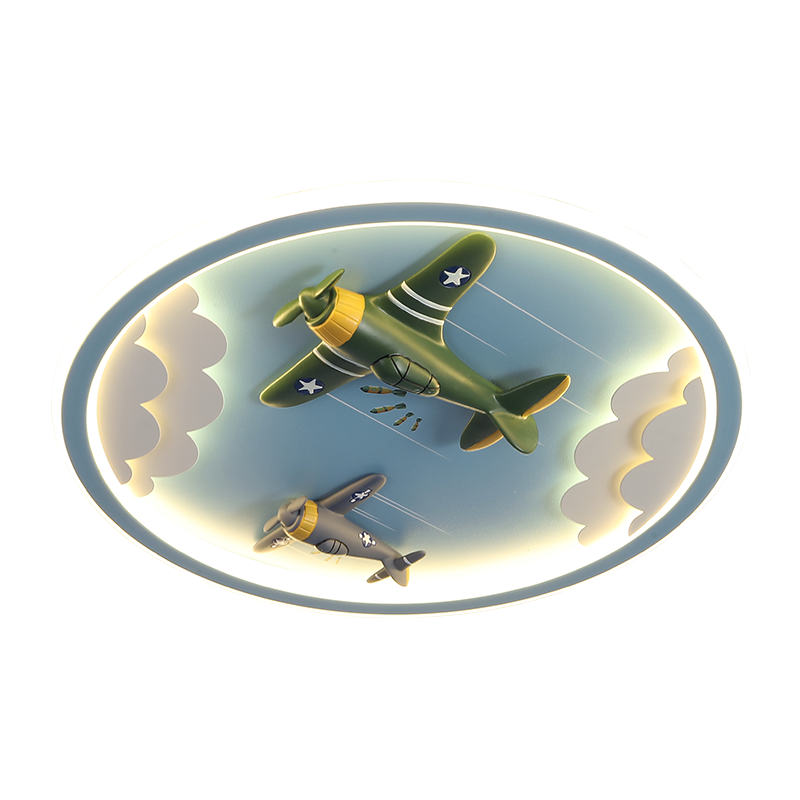 臥室燈兒童房吸頂燈男孩女孩創意個性卡通圓形飛機燈簡約房間燈具