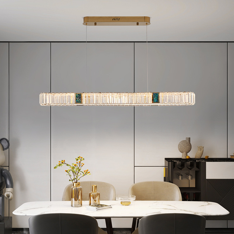 輕奢餐廳吊燈長方形水晶後現代簡約長條創意過道走廊新款吊燈