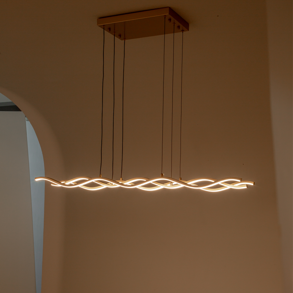 波浪吊燈-金色100cm